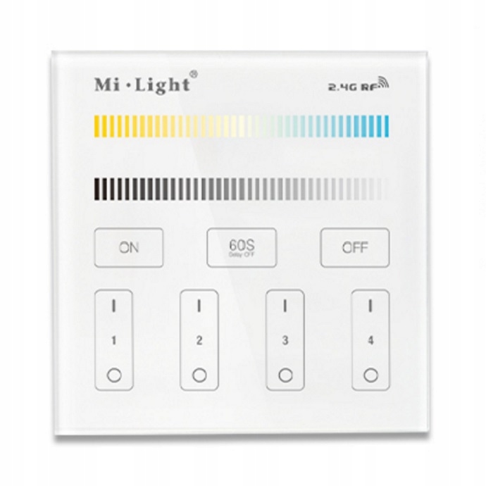 Panel Mi-Light czterostrefowy z funkcją ściemniania do Led Mono I Bicolor