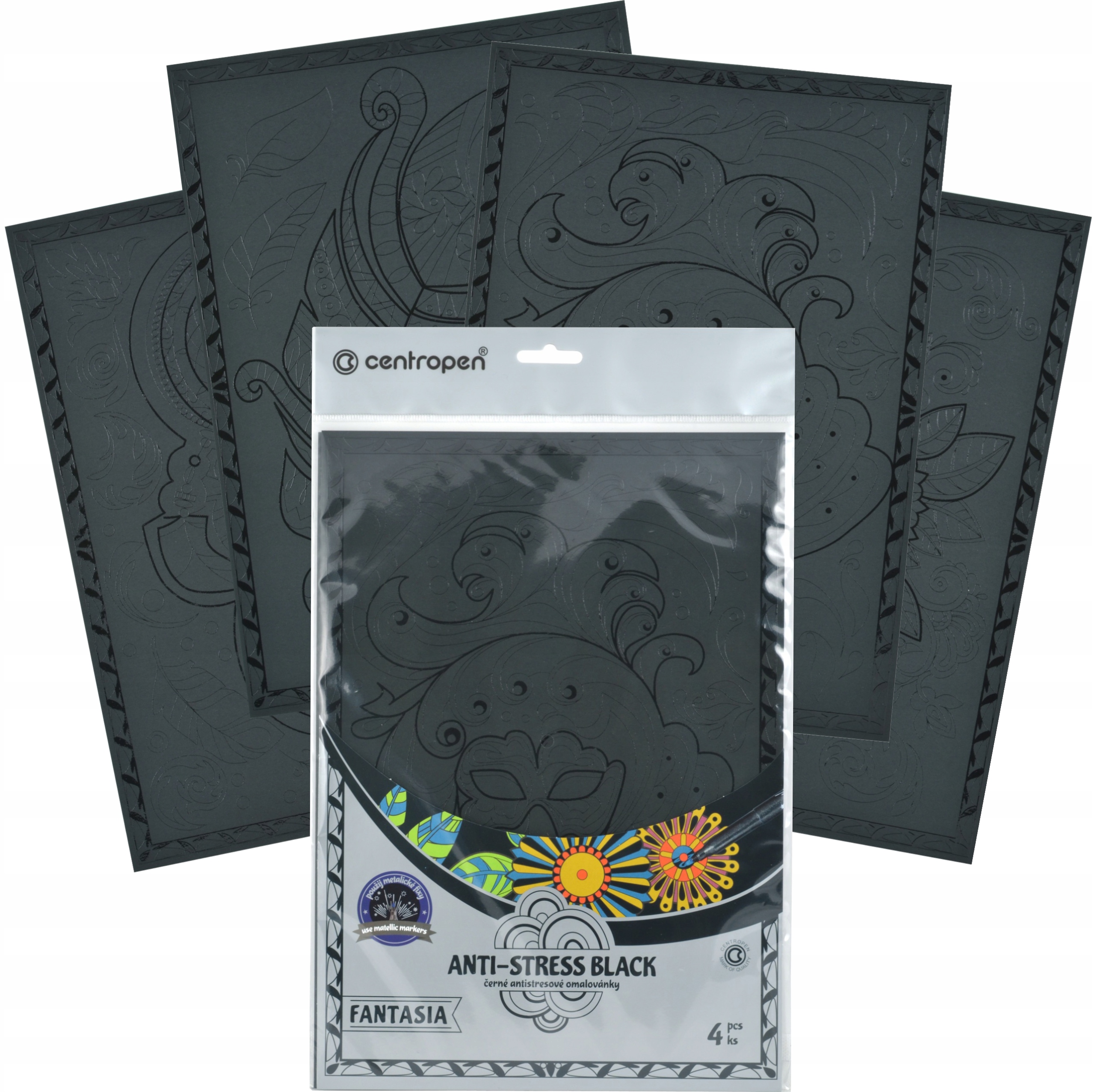 Kolorowanka antystresowa Centropen Fantazja 4 ark