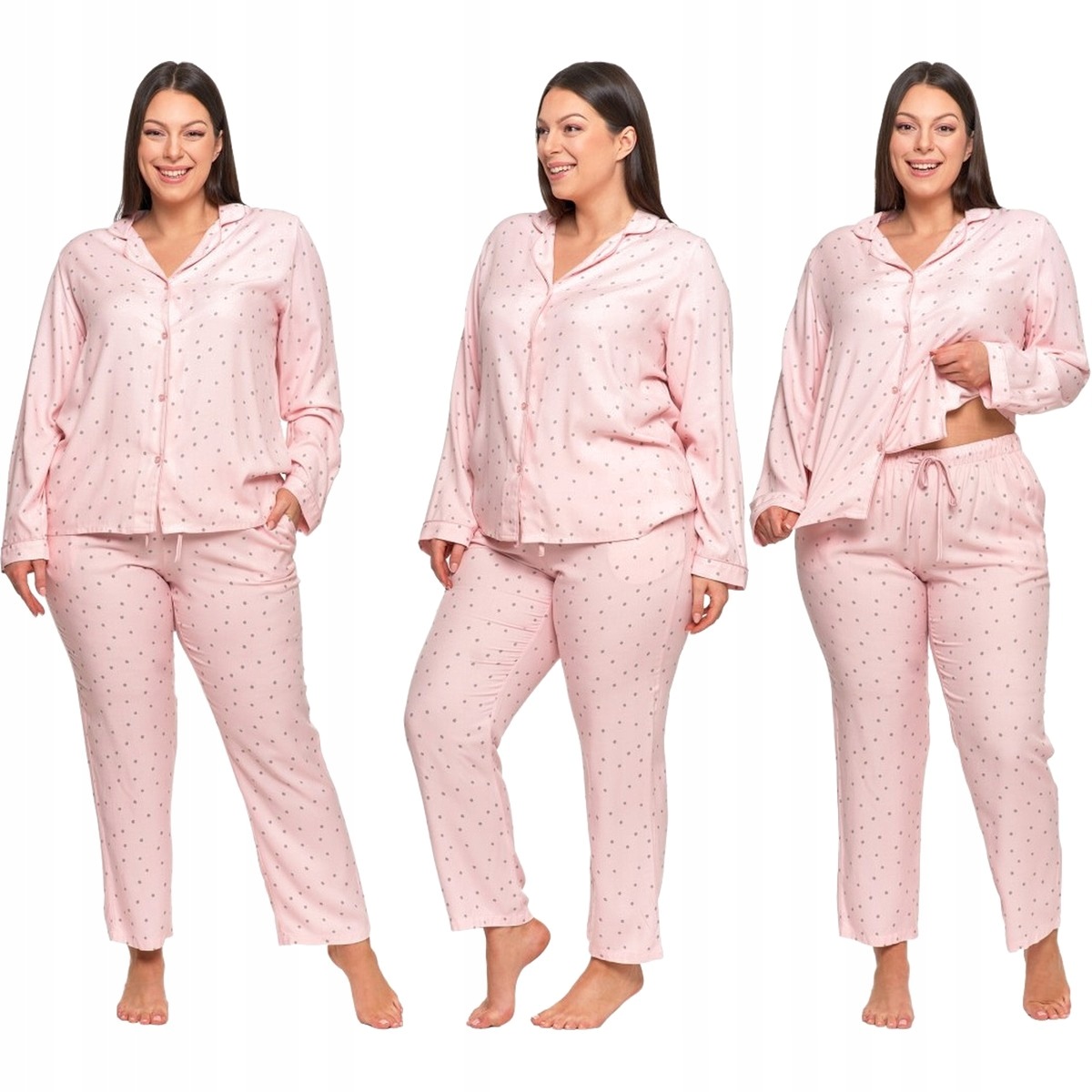 Dámské viskózové pyžamo Plus Size Moraj PDD6800-002 růžové 2XL