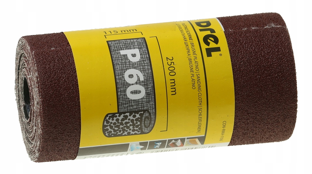 

Płótno Ścierne Papier 115 mm Rolka 2.5 m P60