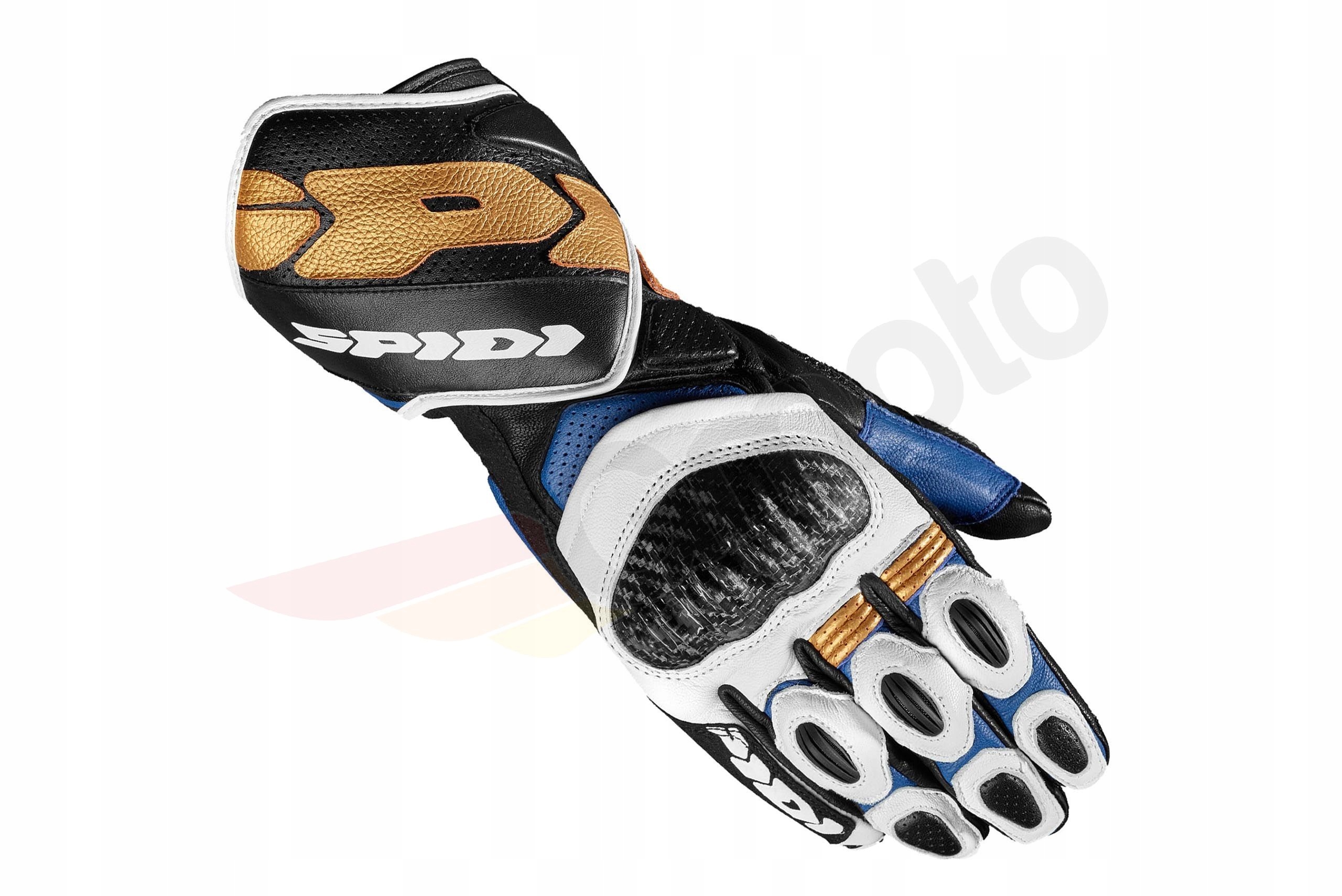 Rękawice Spidi Carbo 7 biało-złote 2XL