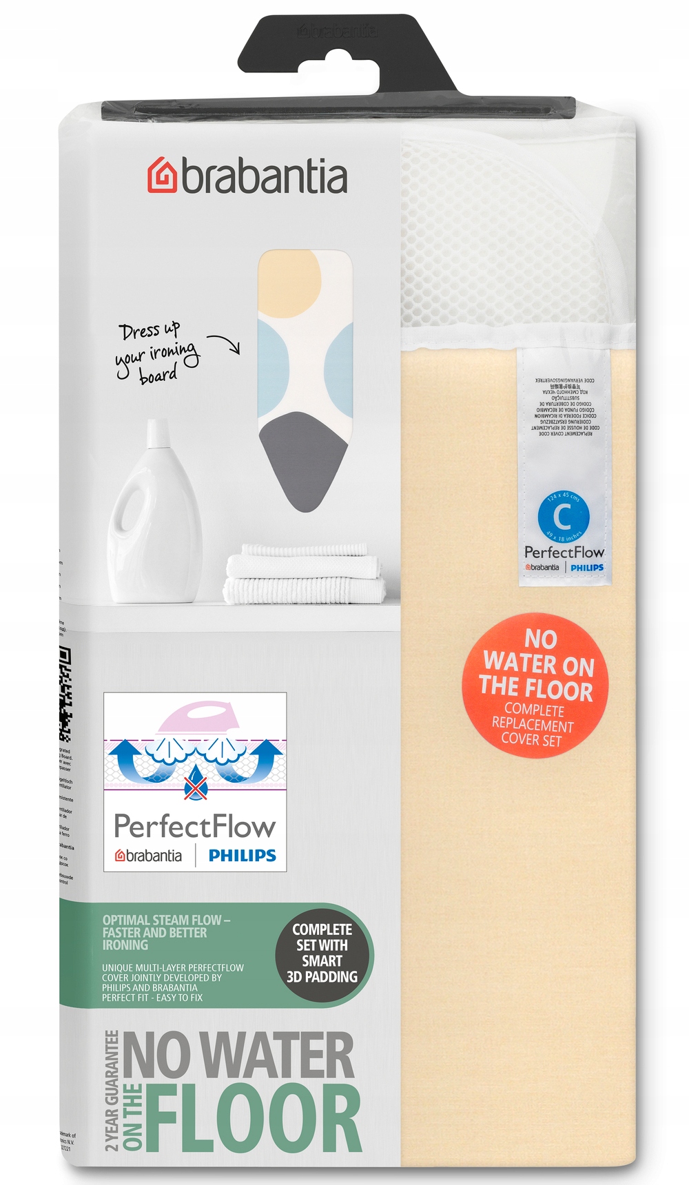 Levně Potah na prkno Brabantia bílý