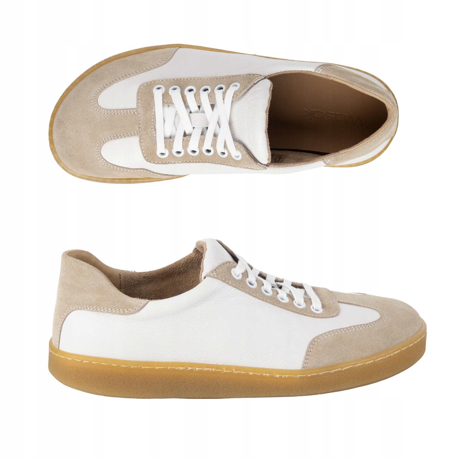 Pánské barefoot boty minimalistické kožené 0248W bílé 42