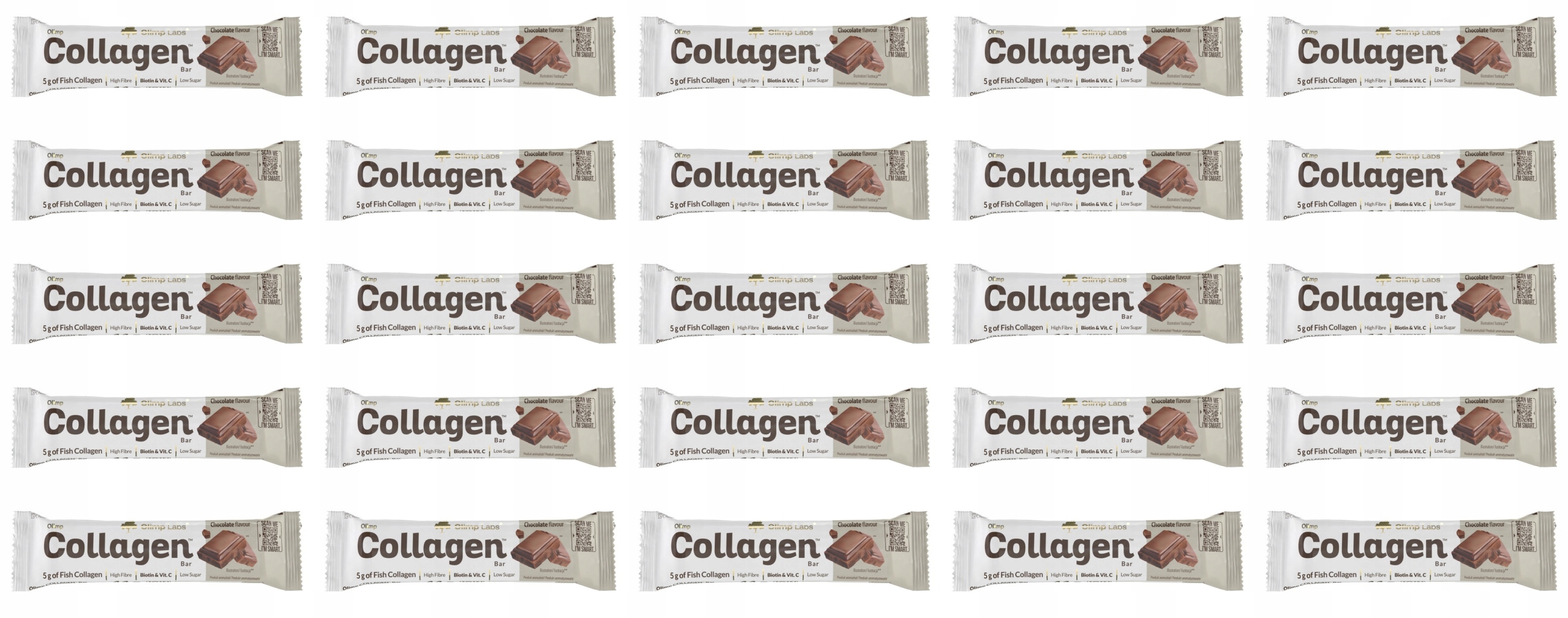 Levně 25x 44g Olimp Labs kolagenová tyčinka čokoládová Karton