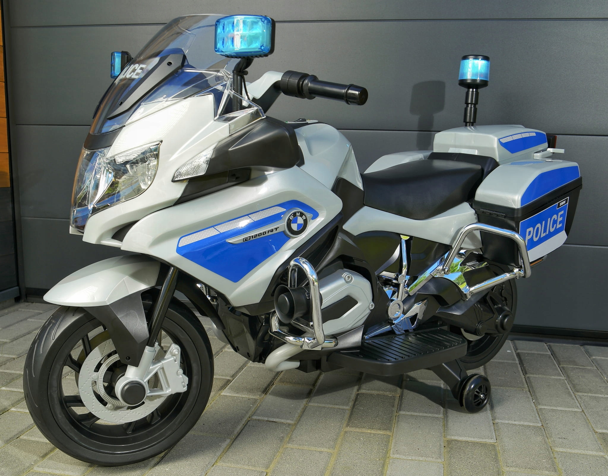 BMW R1200 POLICYJNY duży motocykl na akumulator koła EVA do 30kg moc 90WAT Kolor Szary
