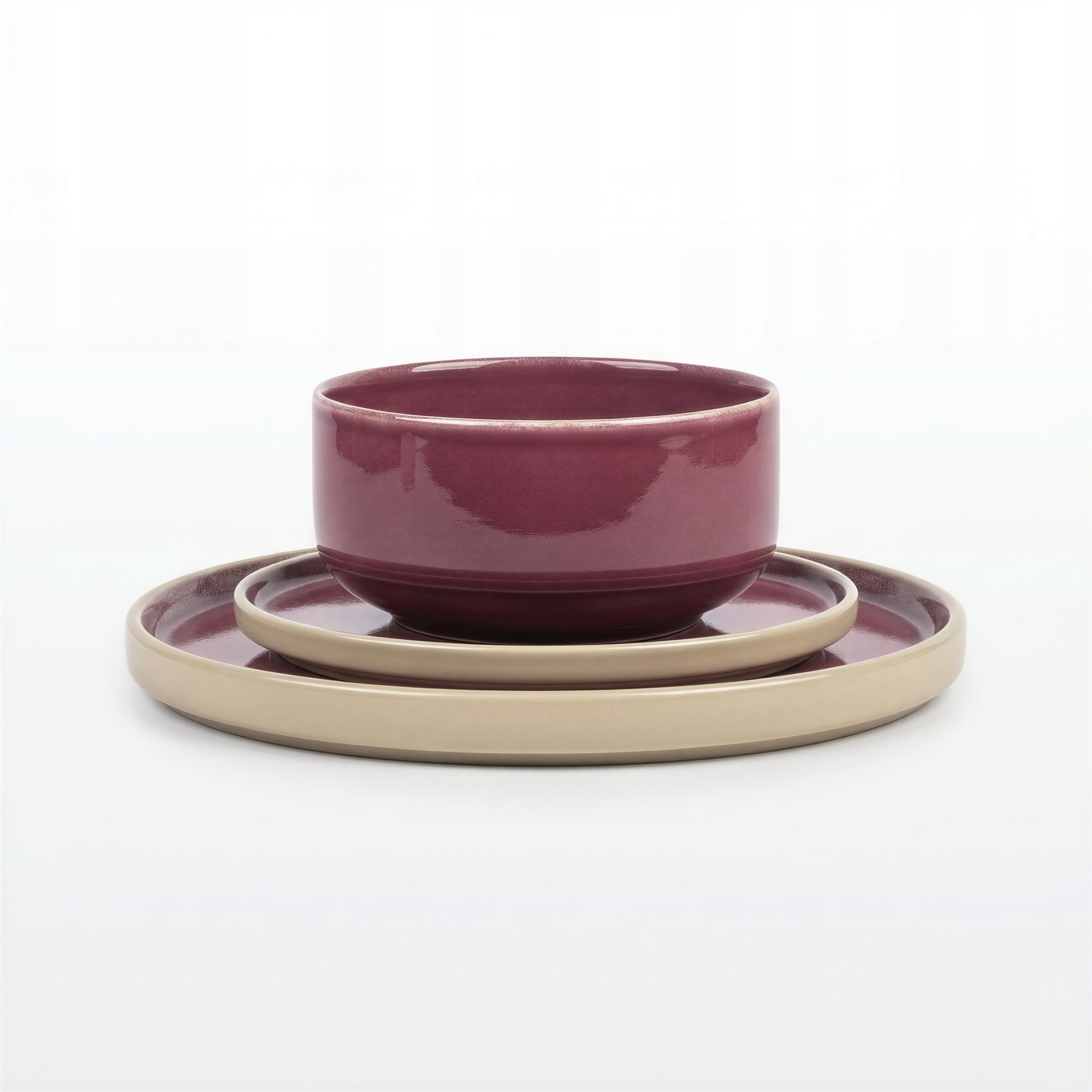 Jídelní Servis Sada Talířů Pro 1 Osobu 3EL. Stack Violet Ø15-26 cm