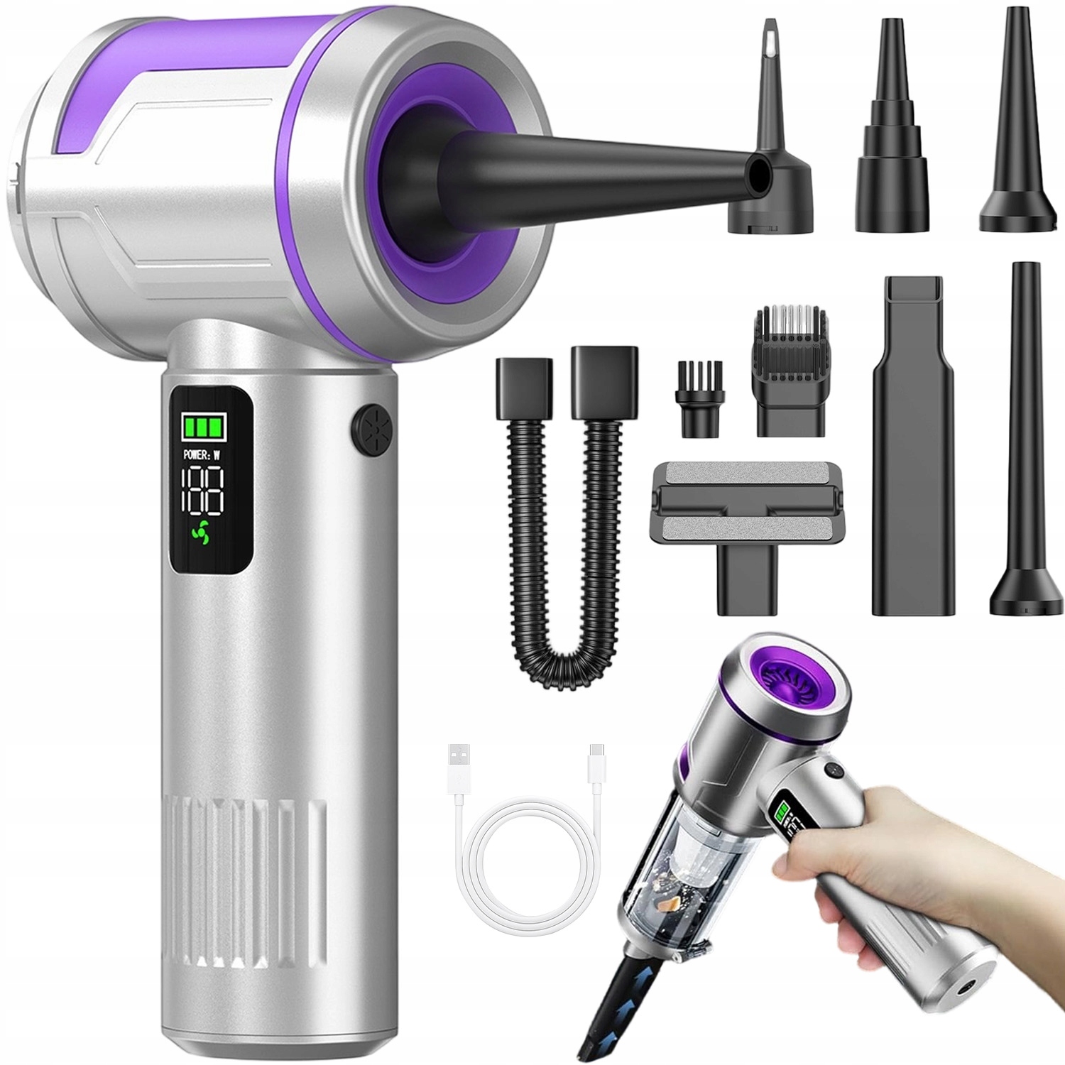 Vysavač Výkonný Do Auta 6000 Mah