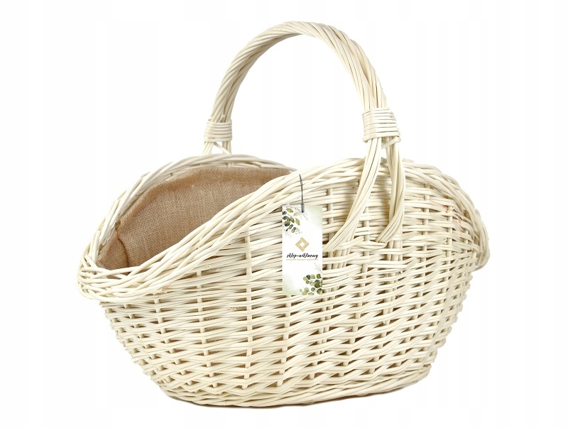 Proutěný košík na dřevo do krbu Bílý XXL