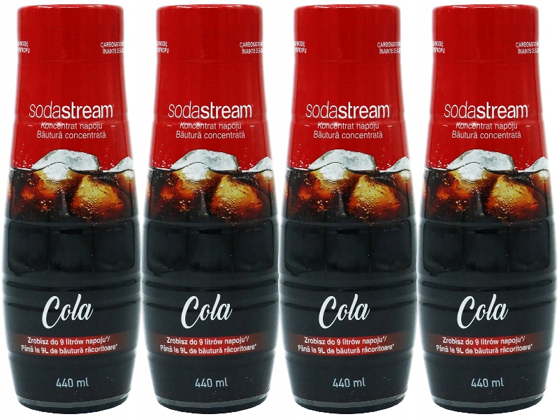 4x SYROP SODASTREAM KONCENTRAT COLA CLASSIC DO SATURATORA 9L NAPOJU z 440ml Marka SodaStream