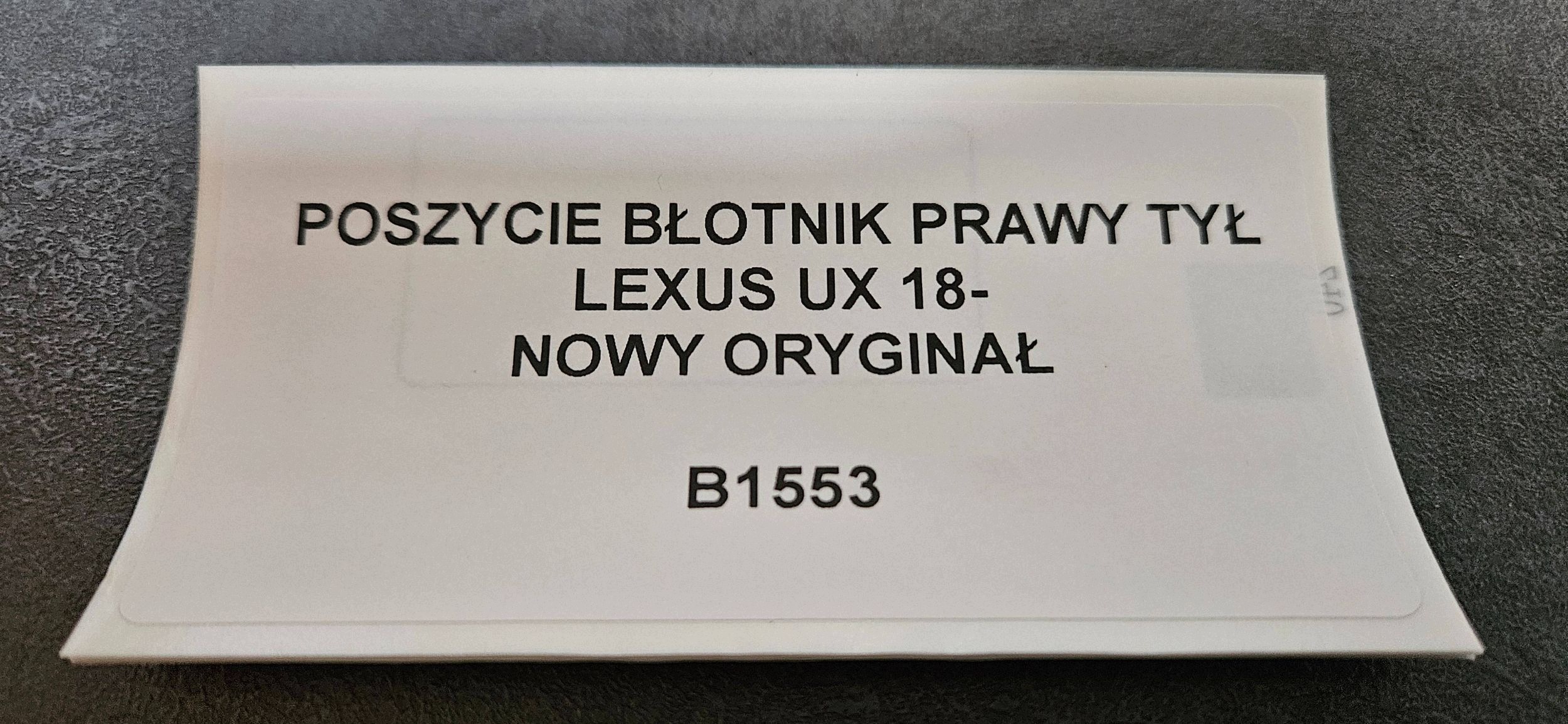 side fender right rear part LEXUS UX 18- new original