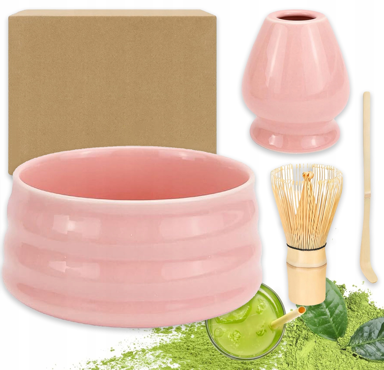 Levně Bambusová Dárková Sada Na Čaj Matchy Chashaku Šlehací Metla Lžíce