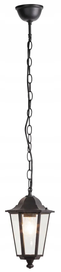 Venkovní závěsná terasová zahradní lampa, černá, skleněná, vintage, Rabalux