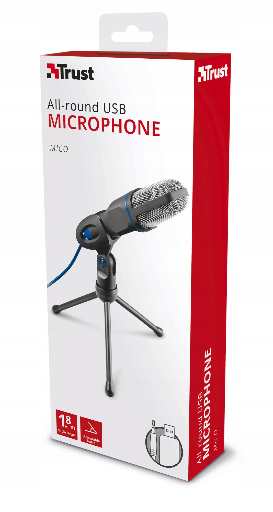 MIKROFON DO KOMPUTERA USB + 3.5mm STATYW PC LAPTOP Stan opakowania oryginalne