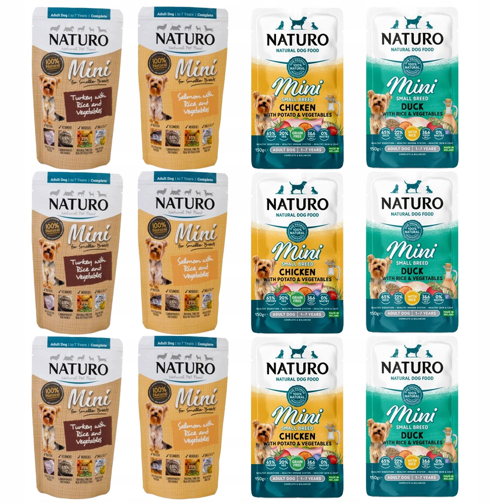 Levně Naturo Mini losos krůta kuřecí kachna 12x150 g