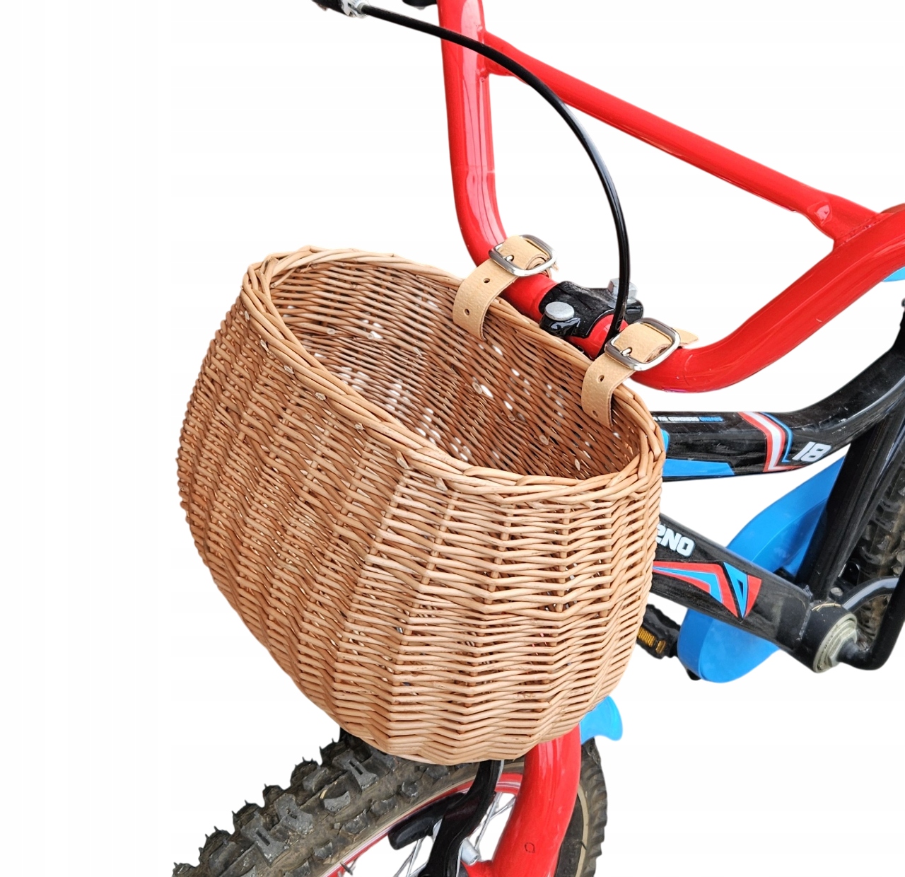 Wiklinowy koszyk na rower Dziecięcy Naturalny kosz rowerowy dla Dzieci