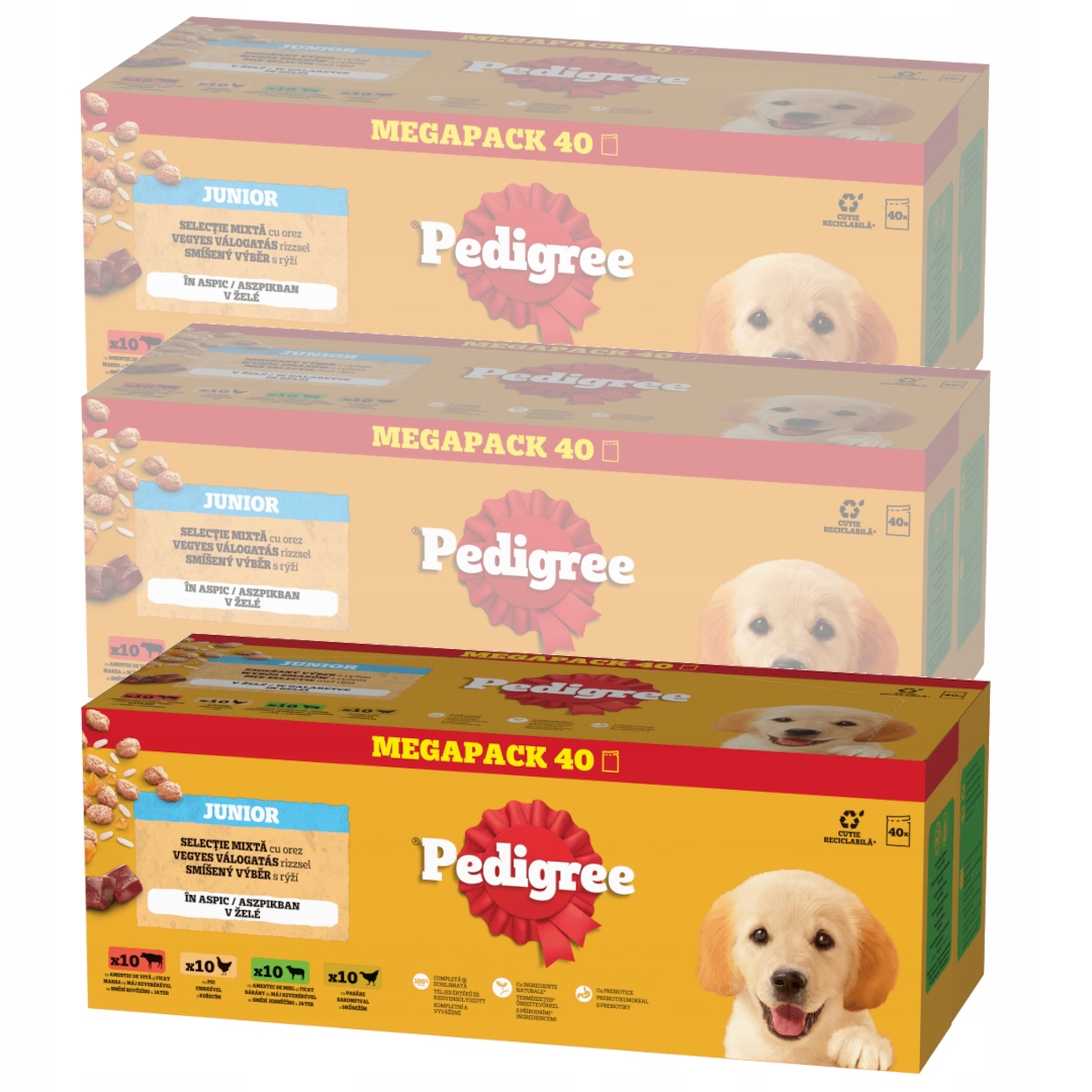 Levně Pedigree Junior Výběr příchutí 120x100g Vlhké Krmivo pro štěňata v želé