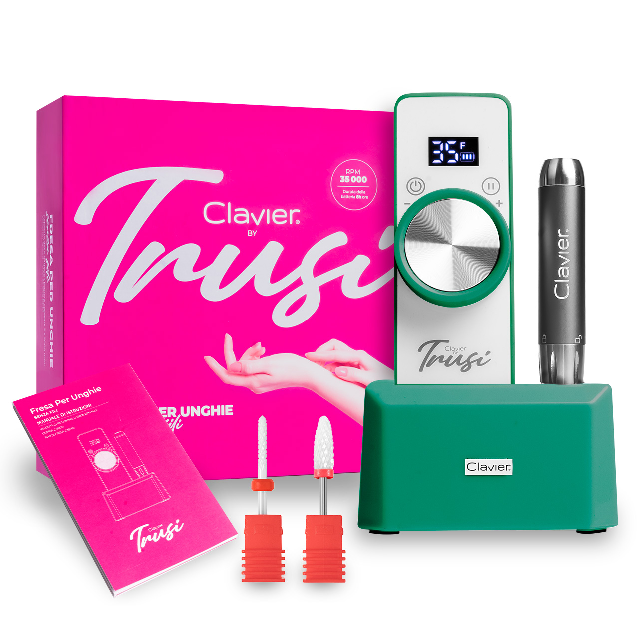 Frezarka Mobilna Clavier By Trusi Akumulatorowa Do Paznokci Manicure 65W