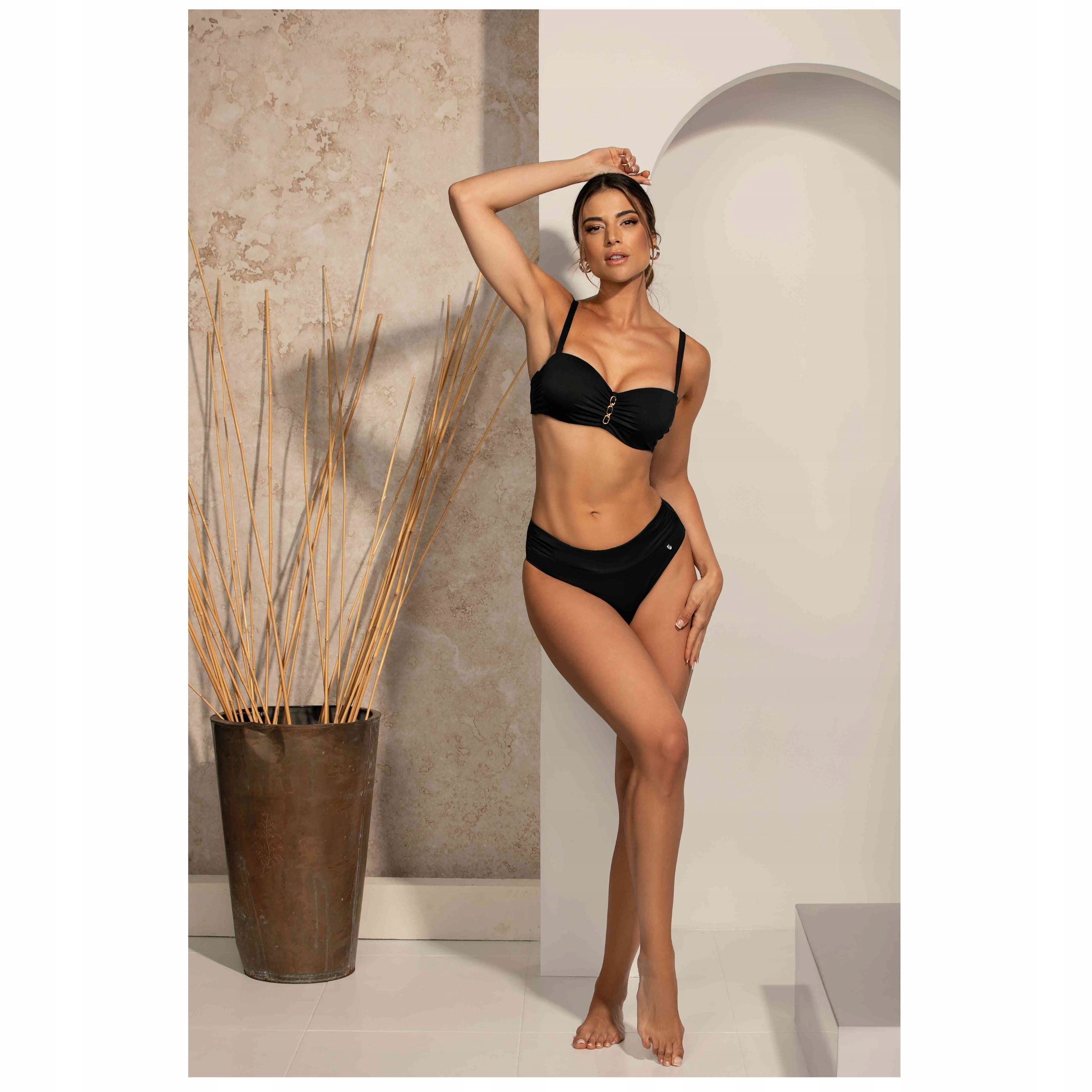 Podprsenka plavková bardotka horní FG20227 XL-42 Feba černá zlatá