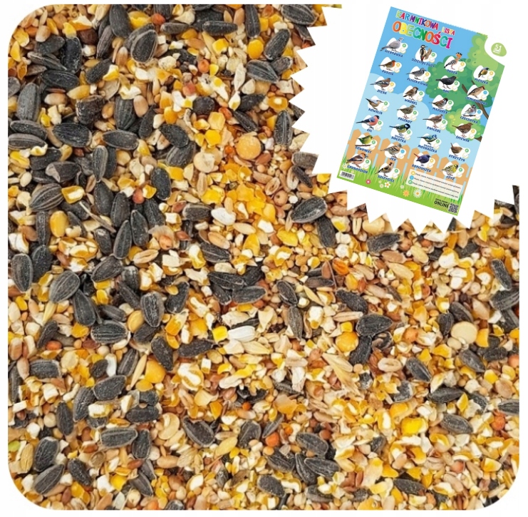 Levně Krmivo pro volně žijící ptáky 20 kg obilí se slunečnicí do krmítek Plakát