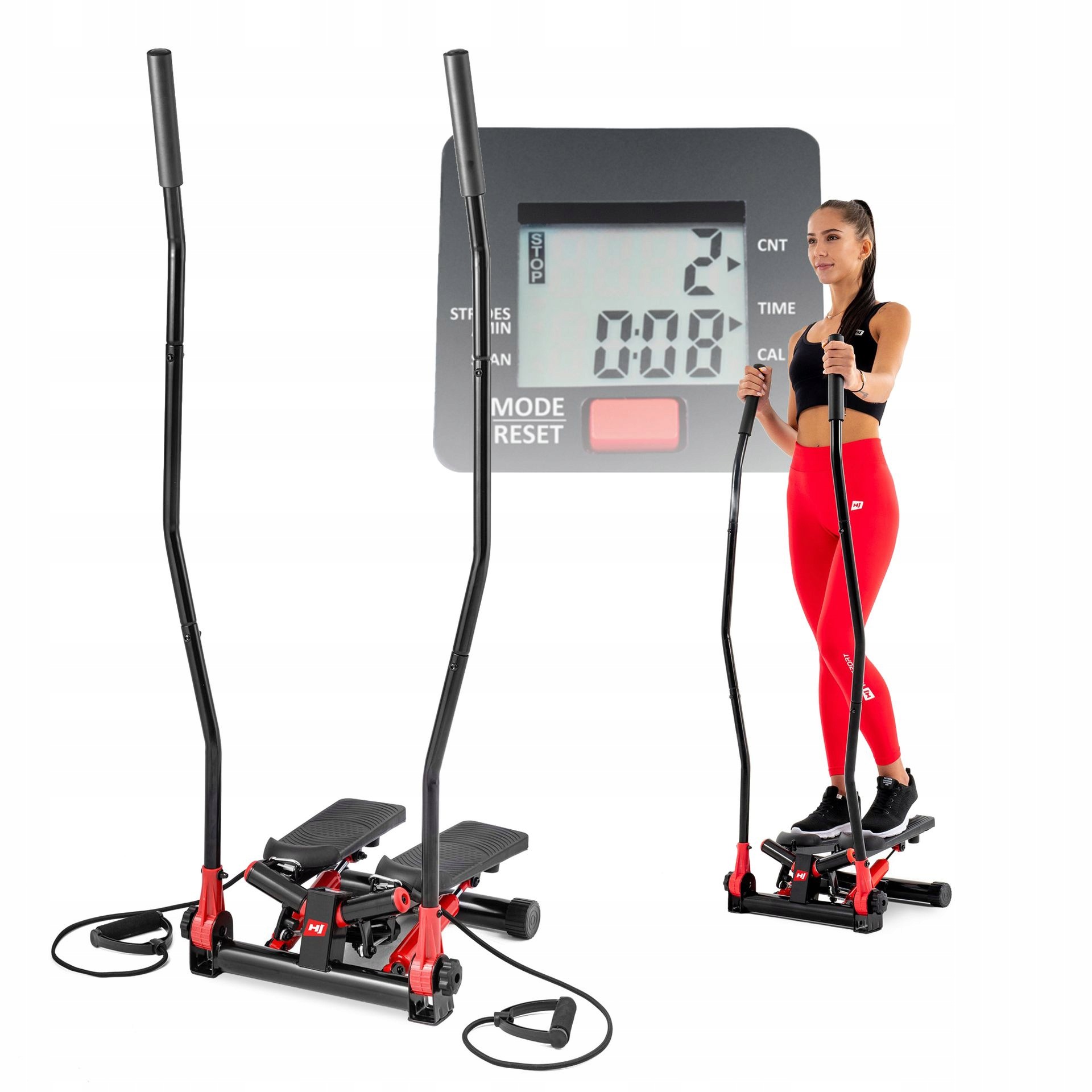 Stepper Skrętny z Ramionami i Linkami do Ćwiczeń Domowy Trening Fitness