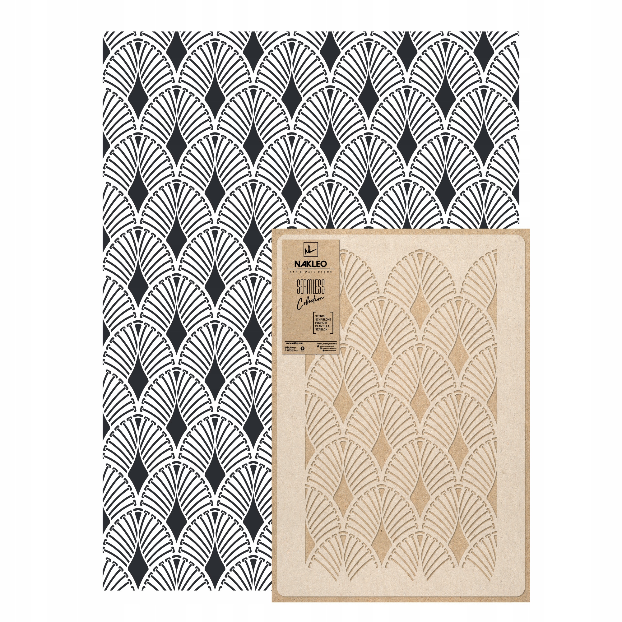 Opakovatelná malířská šablona Opakovaně Použitelný 59x95 cm Tapeta Palmy Art Deco