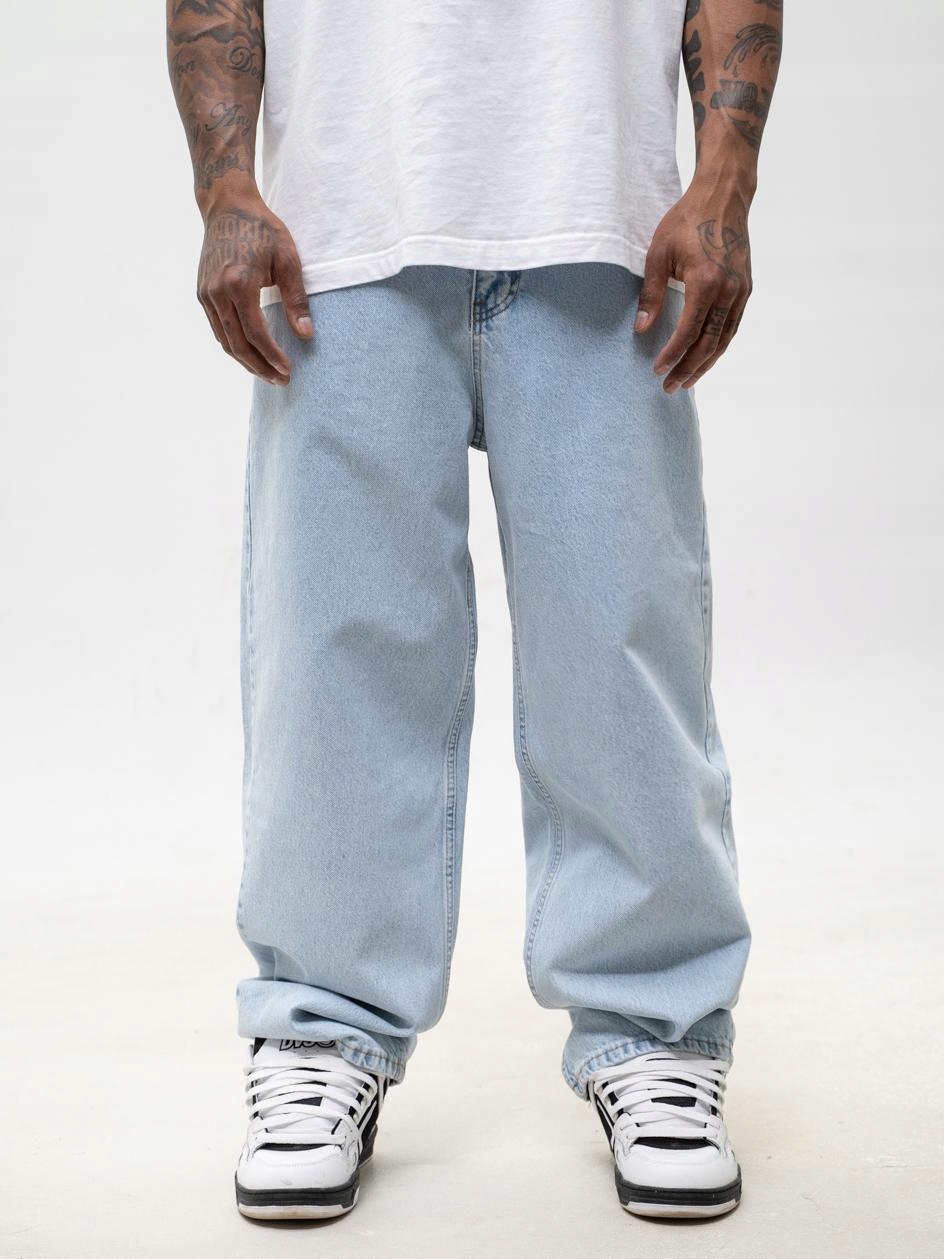 Džínové Kalhoty Baggy Pánské Modré Jigga Wear New Outline L