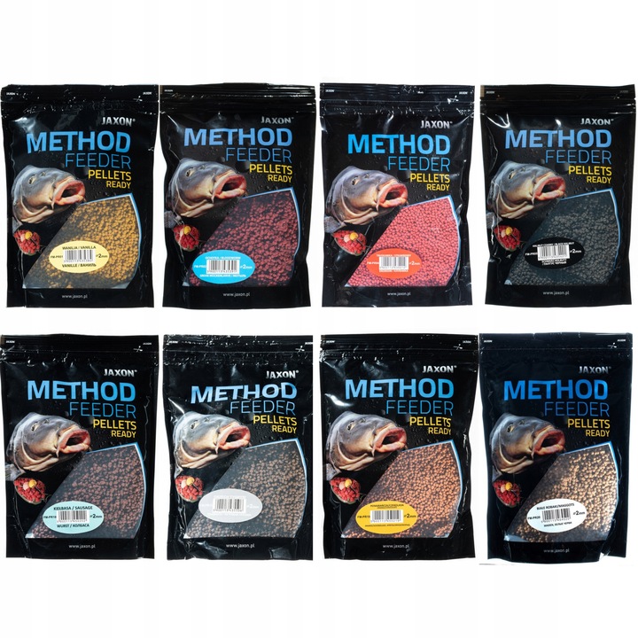 Mix smaków 8x gotowy Pellet 2mm Ready Method Feeder nawilżony Jaxon