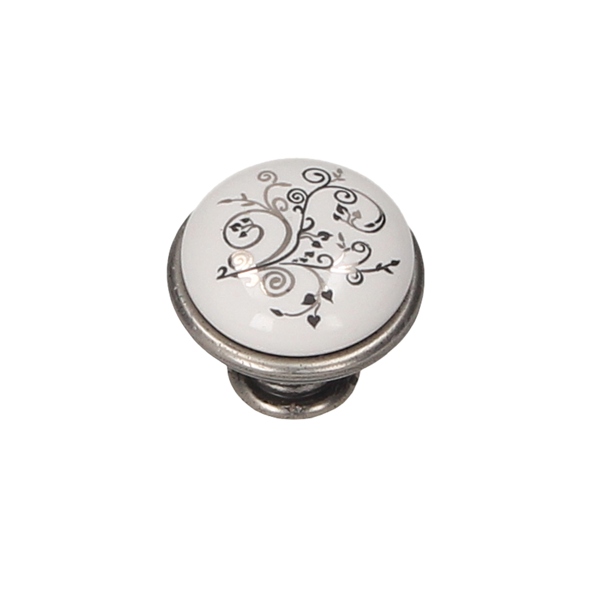 

Gałka meblowa porcelana biała GP19-011 dekor 12