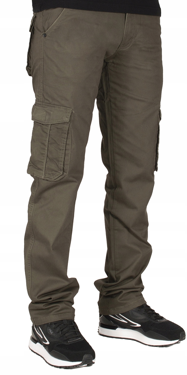 Spodnie męskie bojówki W:42 104 CM khaki robocze Rozmiar 42