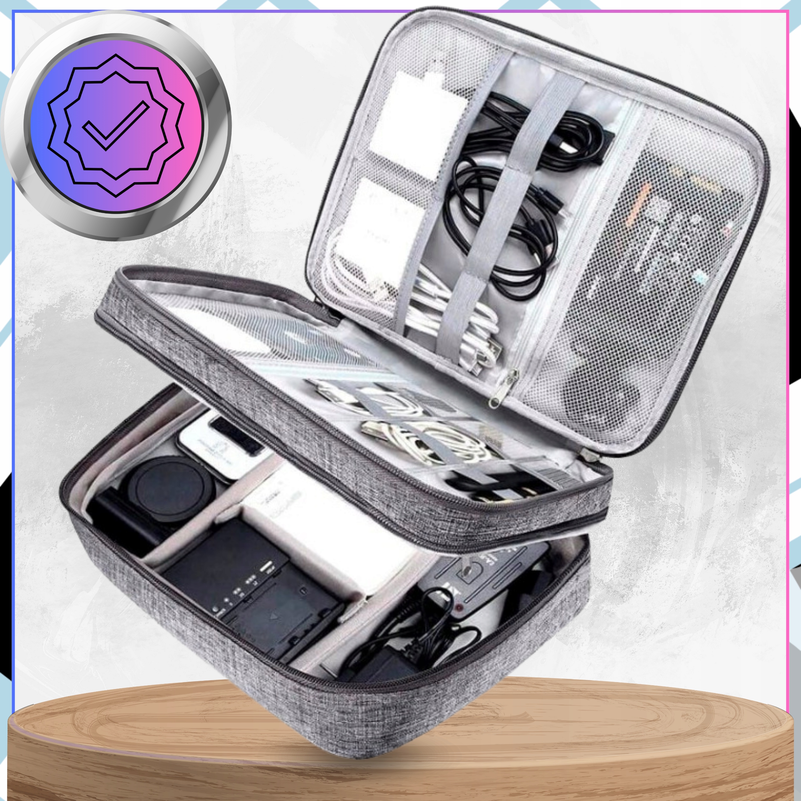 Organizer na kable ładowarki podróżna torba ETUI elektronikę pojemnik Model E12m