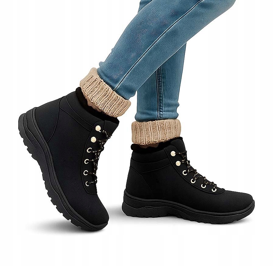 BUTY ZIMOWE DAMSKIE SPORTOWE OCIEPLANE ŚNIEGOWCE TRAPERY BOTKI P2