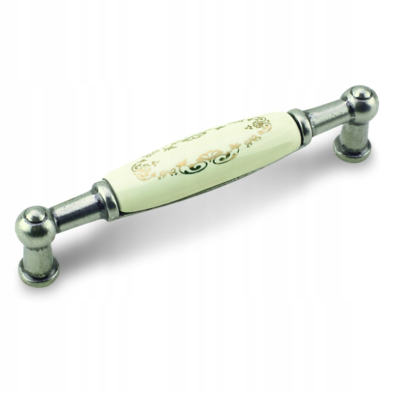 

Uchwyt meblowy UP21 nikiel/porcelana dekor 3 96mm