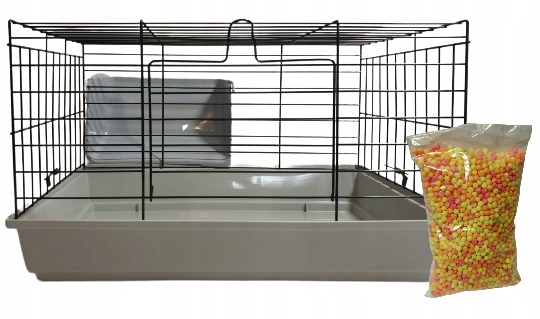 Klec pro morče králíka Prasátka 60 cm šedá křupky