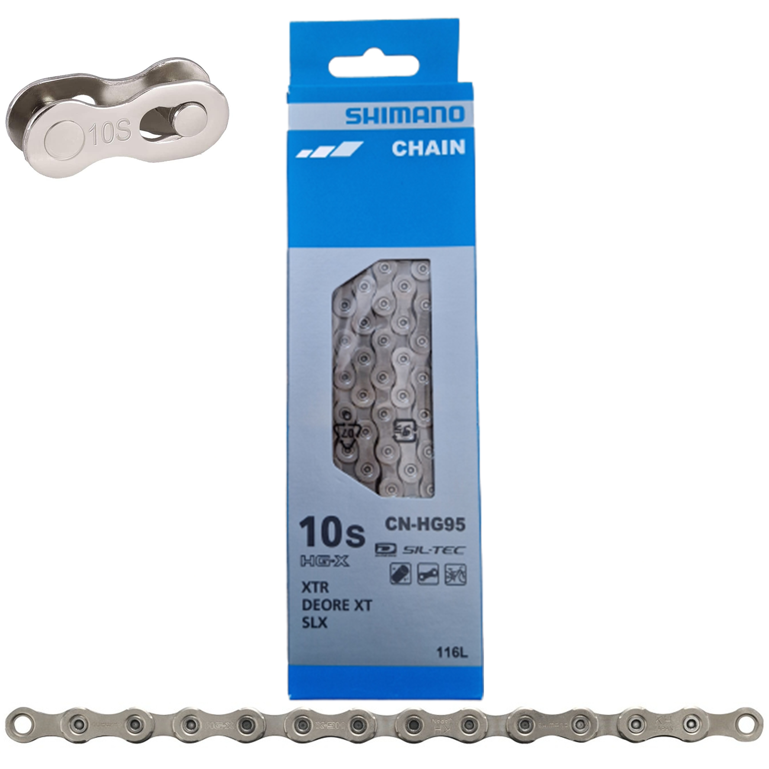 Łańcuch rowerowy 10 rz. Shimano Xt 105 116L CN-HG95