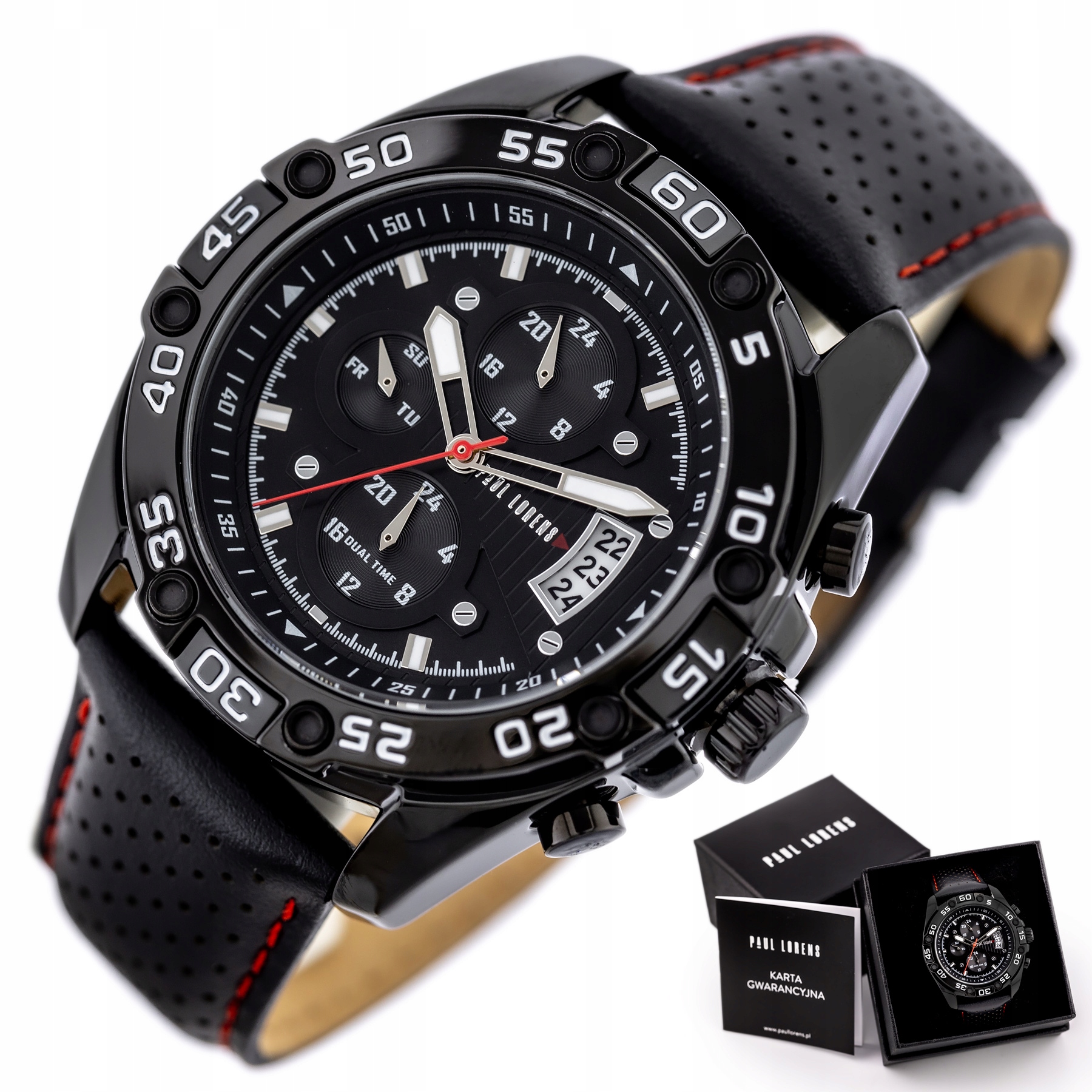 Pánské Hodinky Paul Lorens zg375b Krabička A Dárková Taška