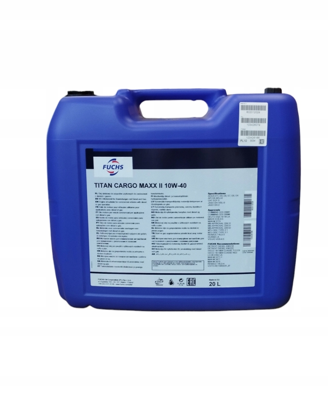 OLEJ FUCHS TITAN CARGO MAXX II 10W-40 20L