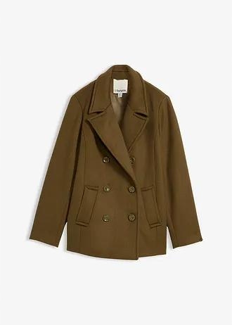 B.p.c Dámský Plus Size Vlněný Kabát Na Boky 52