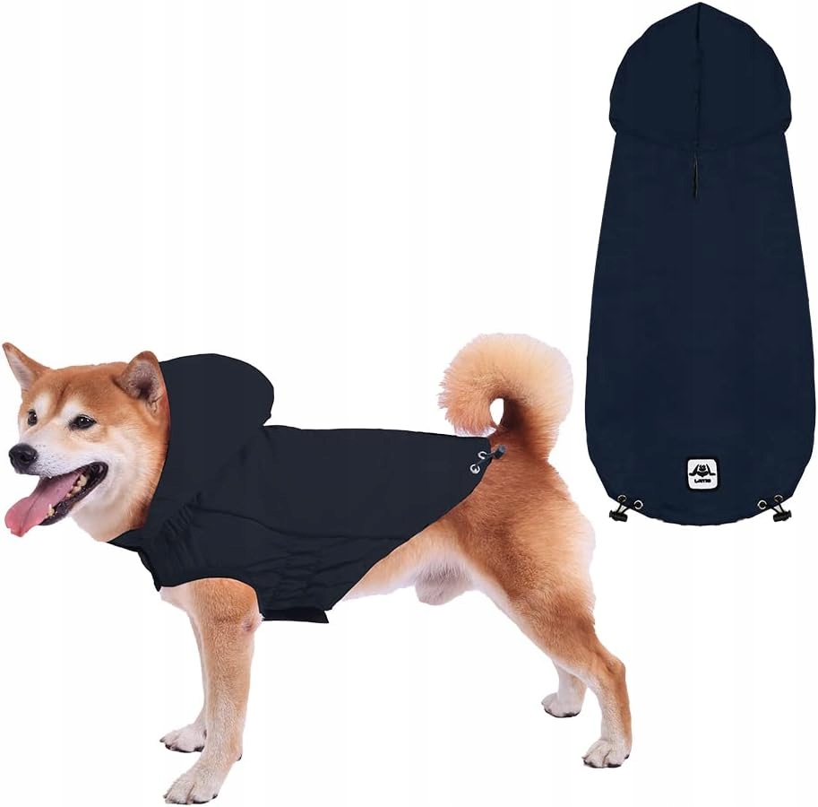 Levně Pláštěnka pro psa voděodolná, tmavě modrá s kapucí r.XL