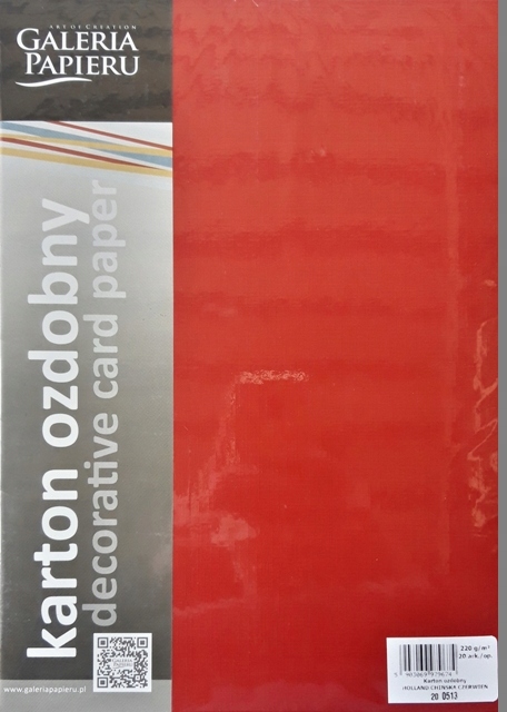 

Karton ozdobn Holland 220g Chińska Czerwień 200513
