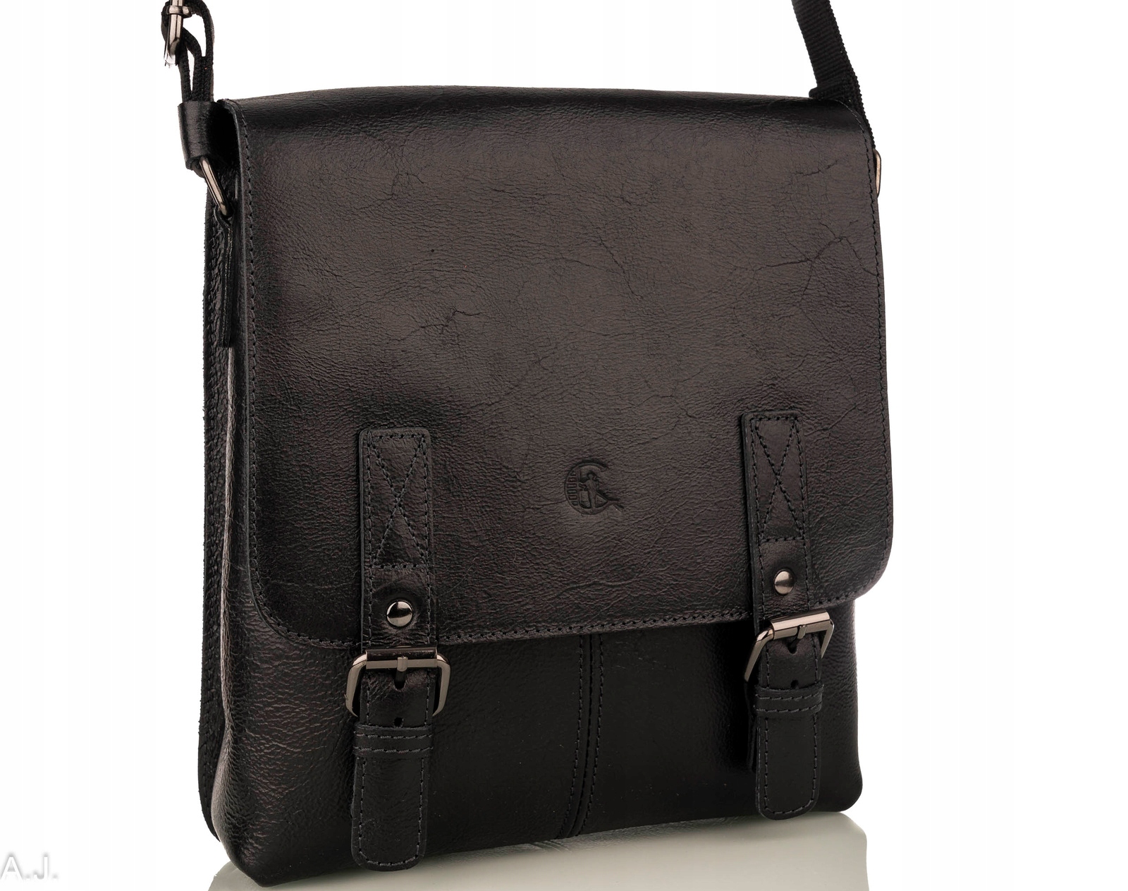 Pánská kožená taška kabelka přes rameno s reportáží z vintage kůže elegantní