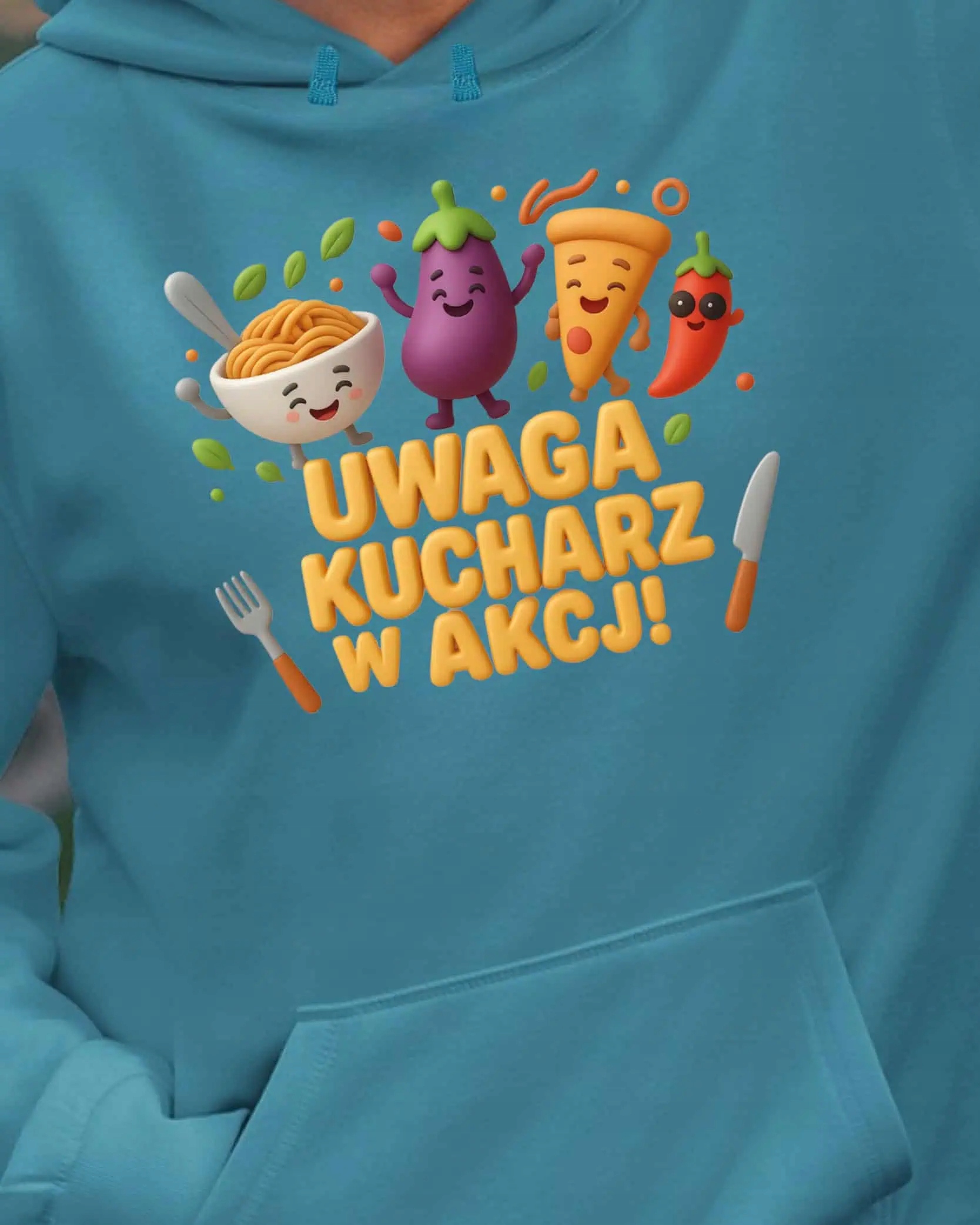 Mikina s kapucí pro kuchaře Vaření v akci Modrá XXL