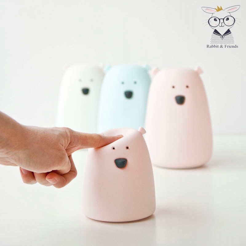 Rabbit + Friends Lampka SILIKONOWA Miś BIAŁY PILOT Marka inna marka