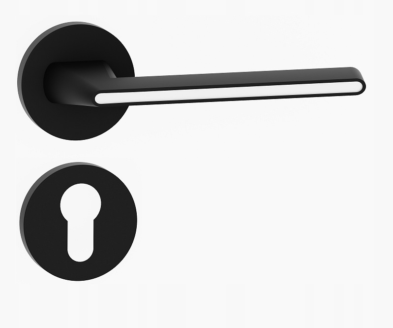 klika na dveře komplet vložka rozety štítek Efenia kulatá černá bílá