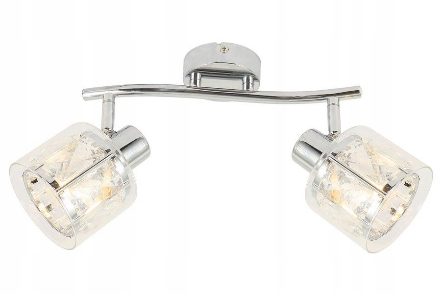Dvojité křišťálové nástěnné svítidlo nad zrcadlo Elmo, chromové