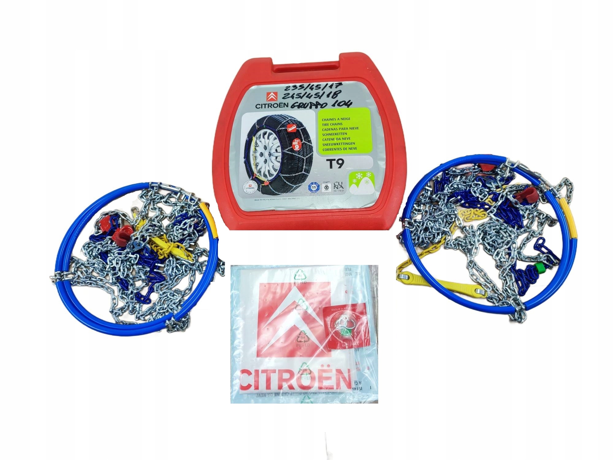 Snehové Reťaze 1 Pár Citroen 17' 18' Veľkosť 104