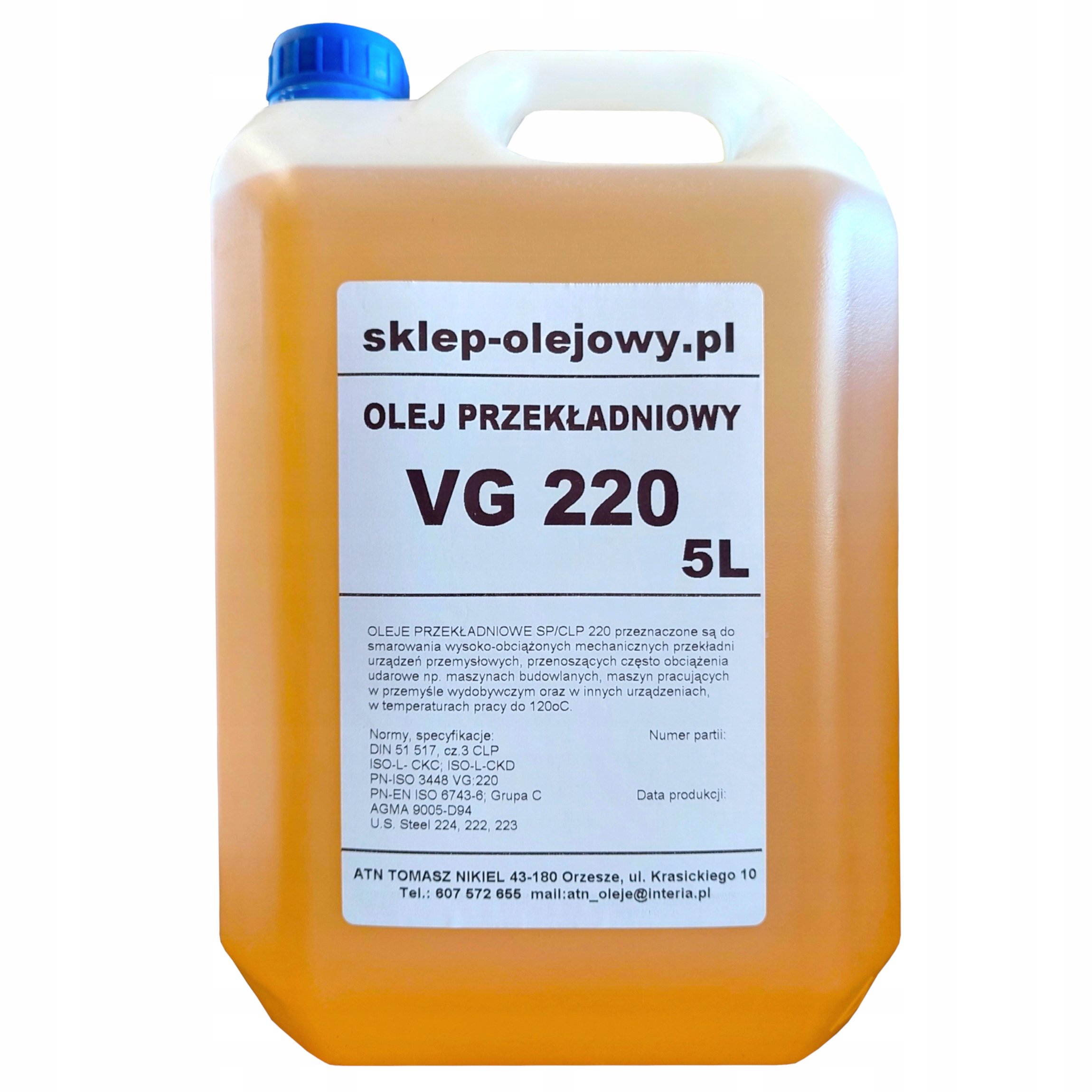 

Olej Mineralny Przekładniowy Vg 220 5 L