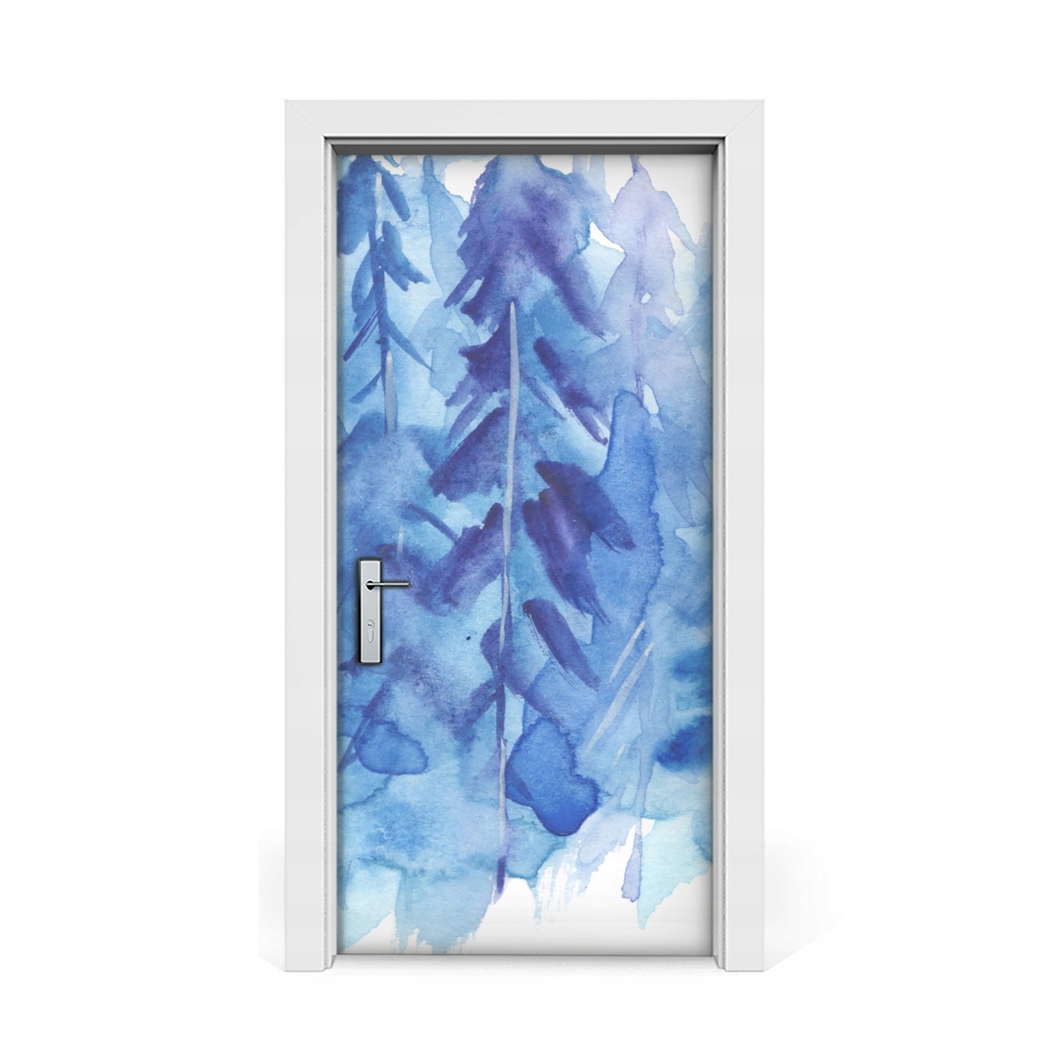 

Okleina naklejka drzwi Akwarela zimowy las 95x205