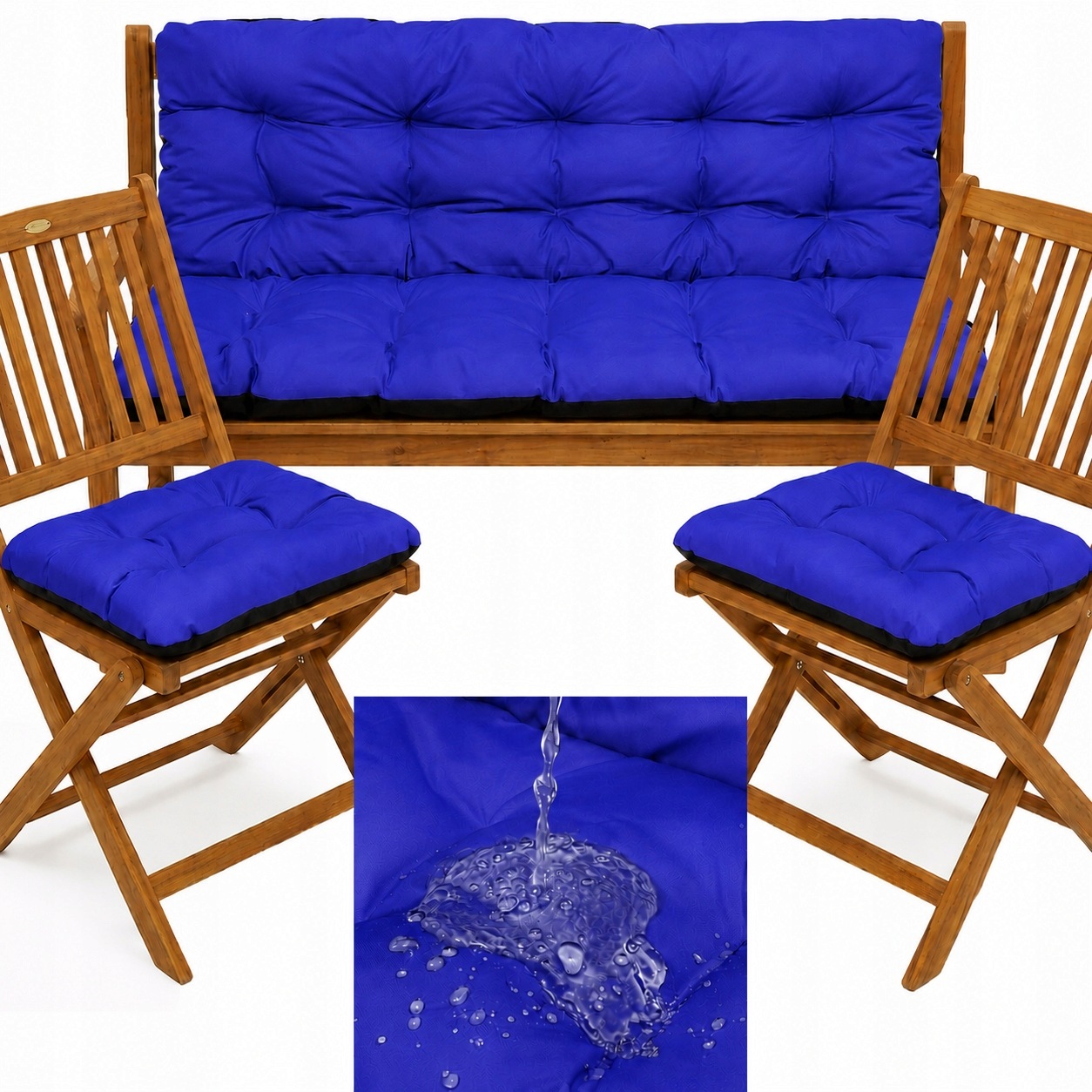 Polštáře na nábytek Voděodolné sada Rattan 180x60x50 cm 2x 45/45 Chabrowa