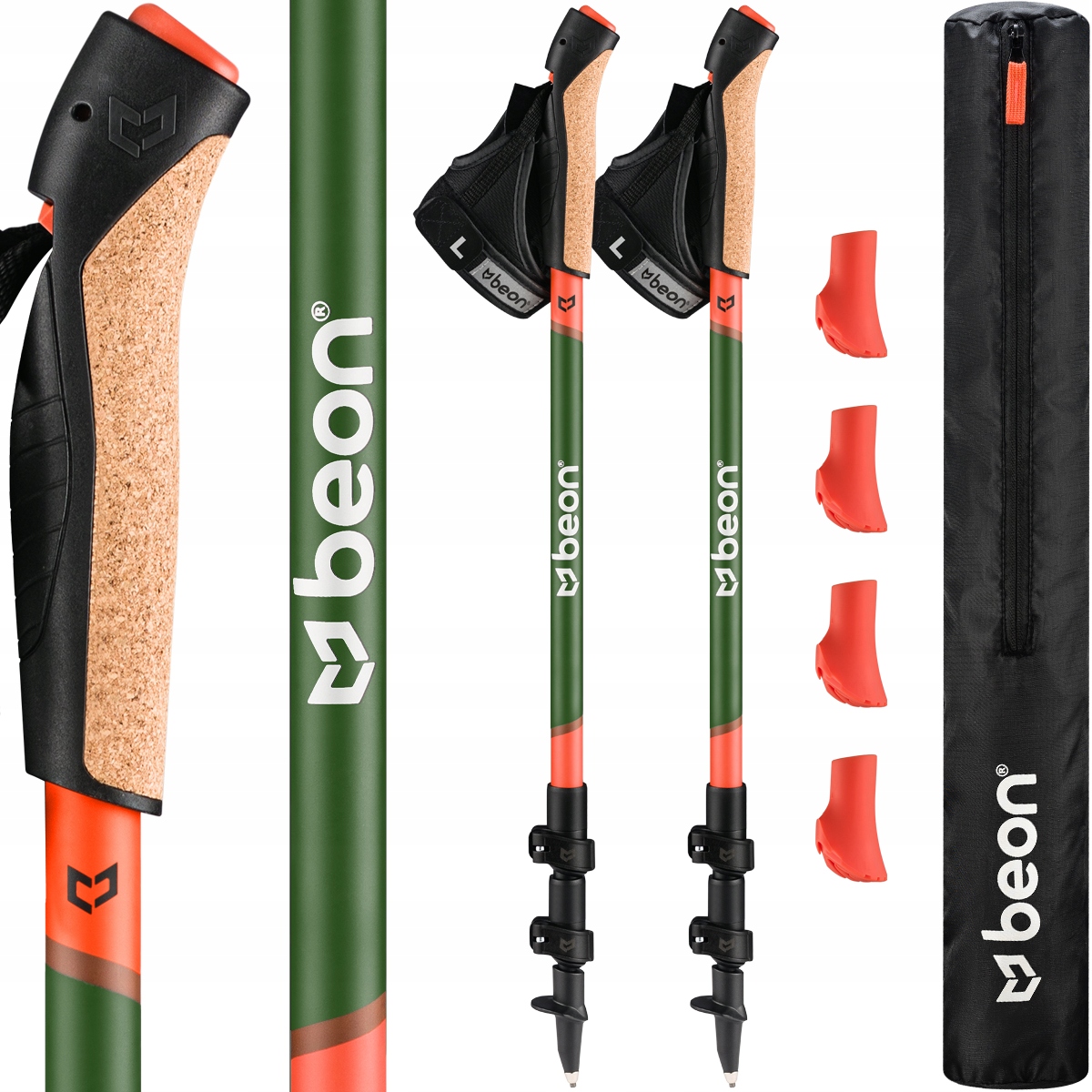 Kije Nordic Walking Kijki Składane Regulowane Do Chodzenia Teleskopowe Beon
