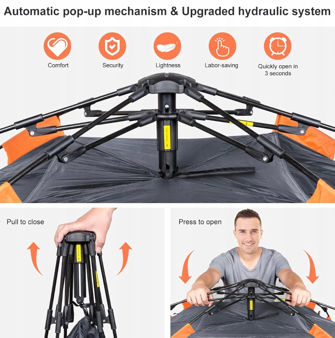 NAMIOT KEMPINGOWY AMFLIP AUTOMATYCZNY 3-OSOBOWY KOPUŁOWY WODOODPORNY PRO Liczba osób 3